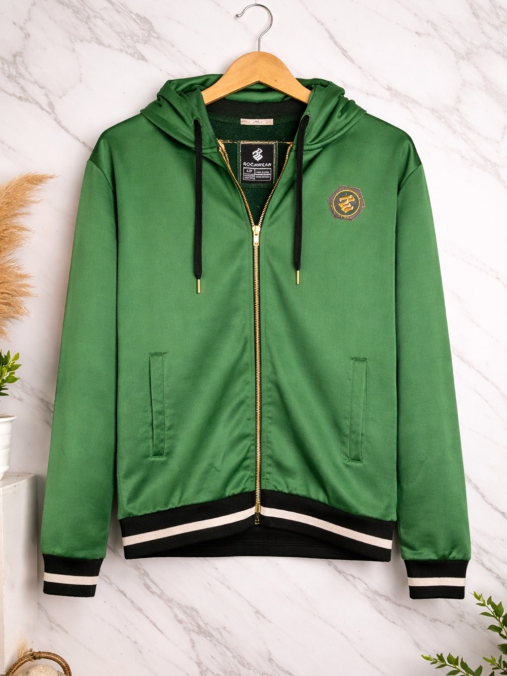 Rocawear Green Zip Up Hoodie Small Streetwear Jacket Unisex Y2K